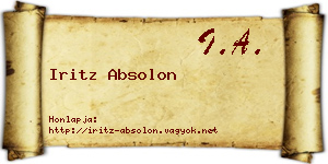Iritz Absolon névjegykártya
